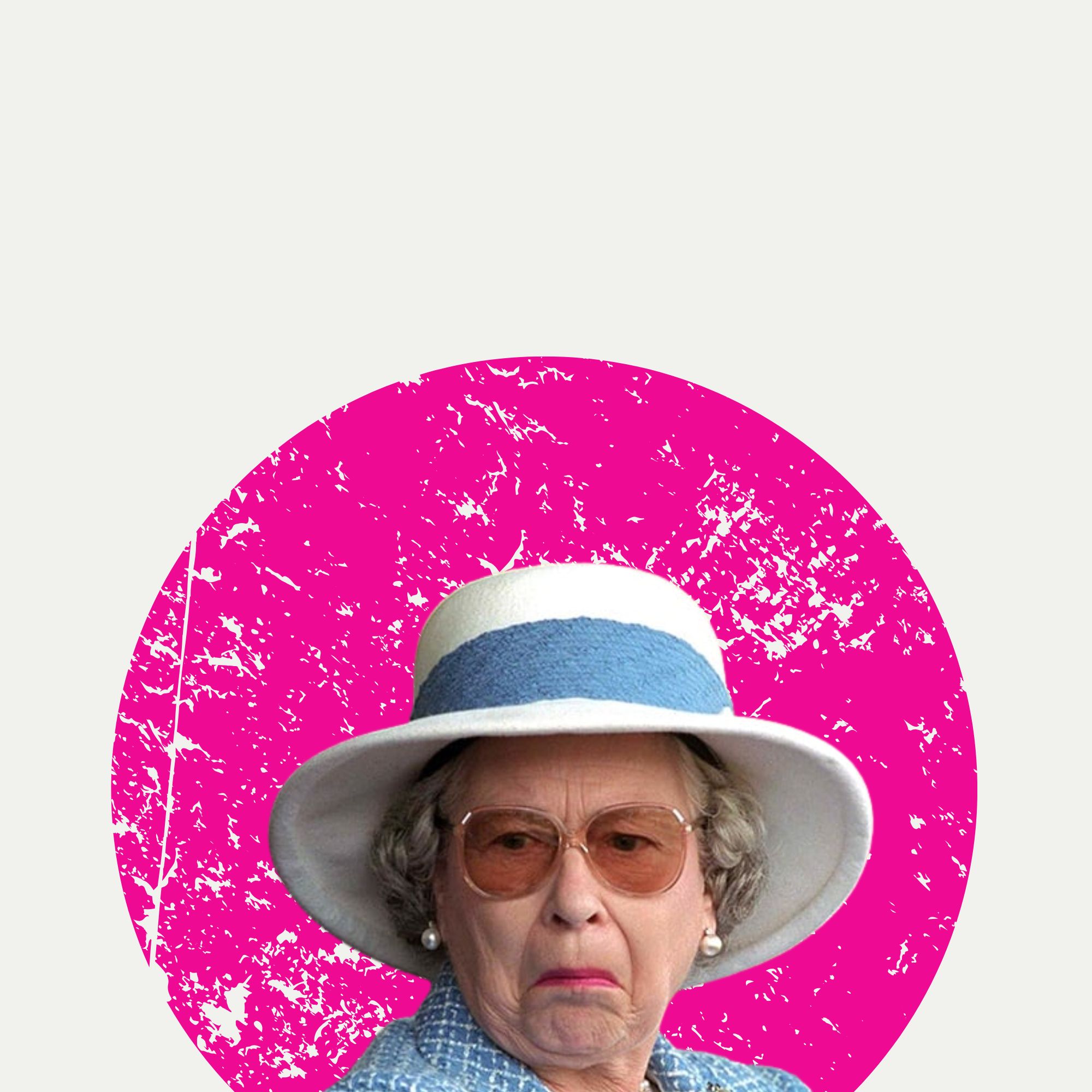 A very unamused Queen Elizabeth, sticker-style